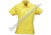 Ladies Short Sleeve Yellow Color Polyester and Cotton Shirts Polo Shirts